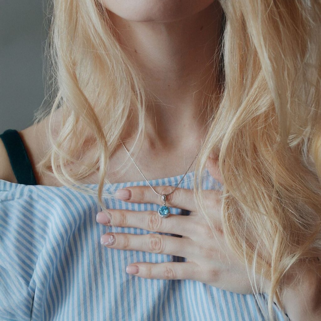 March birthstone jewellery, personalised aquamarine gifts, handmade birthstone necklaces